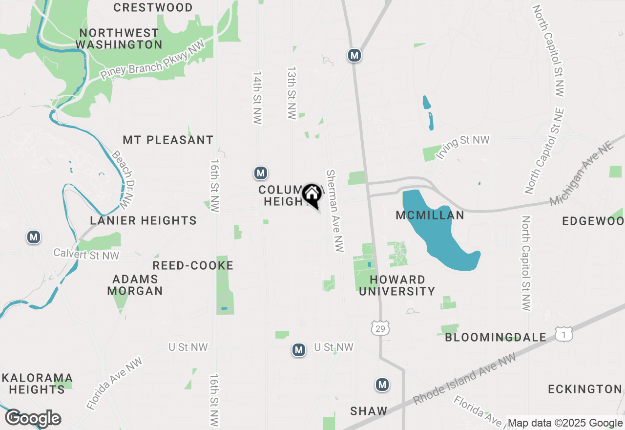 Map of 1129 Girard Street Nw, Washington, DC 20009