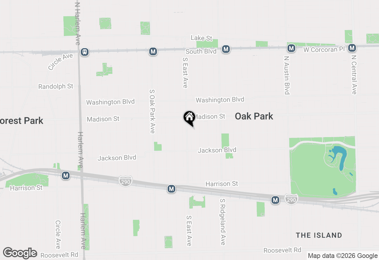 Map of 534 S East Avenue, Oak Park, IL 60304