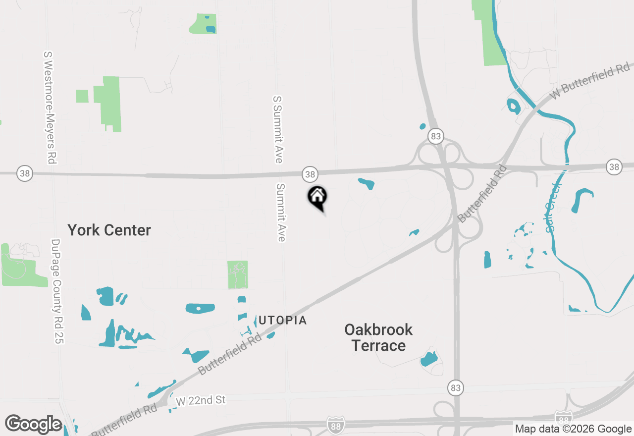 Map of 1S155 Euclid Avenue, Oakbrook Terrace, IL 60181
