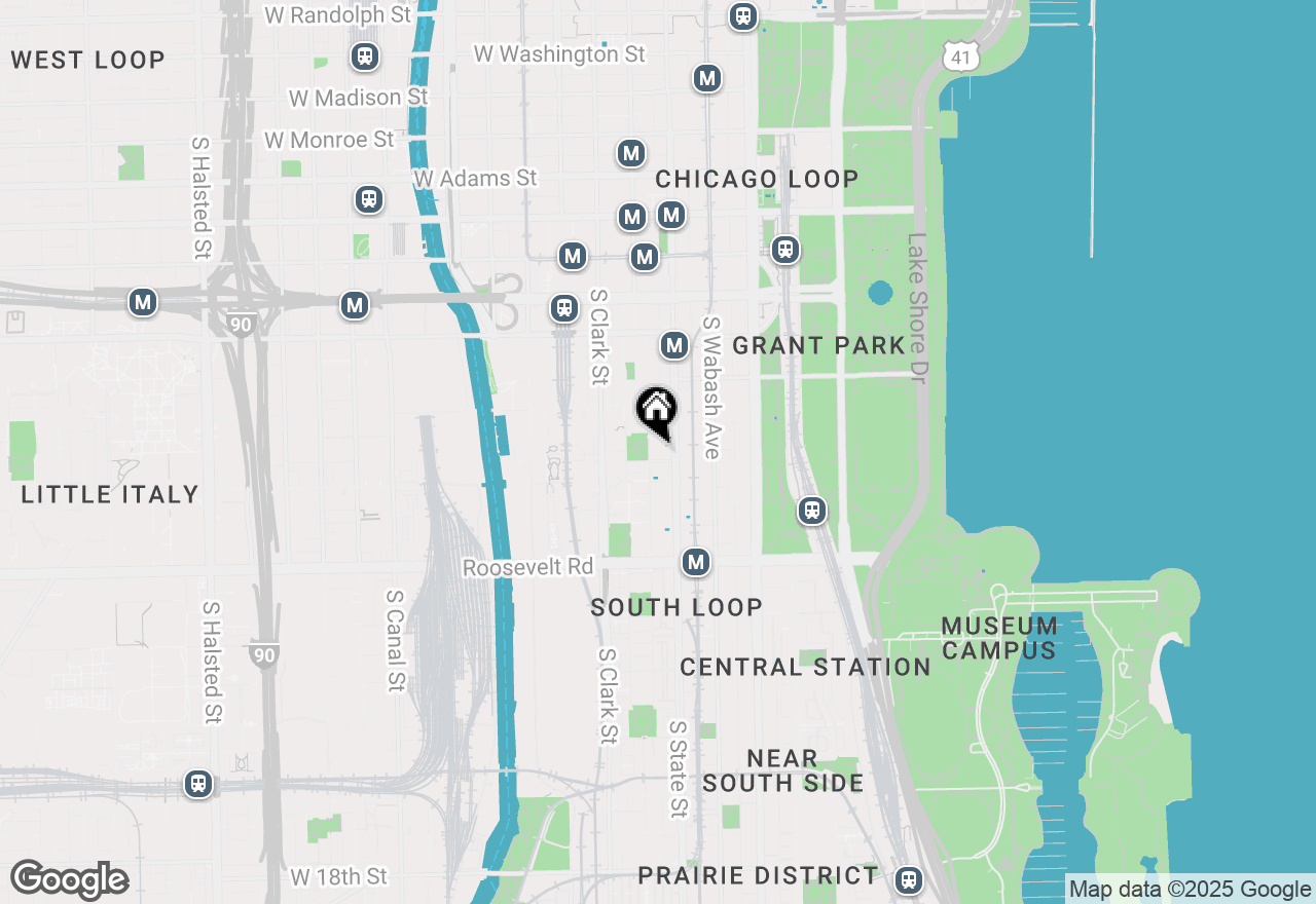Map of 899 S Plymouth Court #1607, Chicago, IL 60605