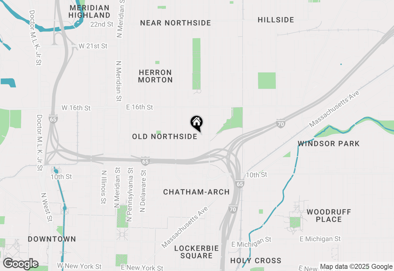 Map of 1336 Broadway Street, Indianapolis, IN 46202