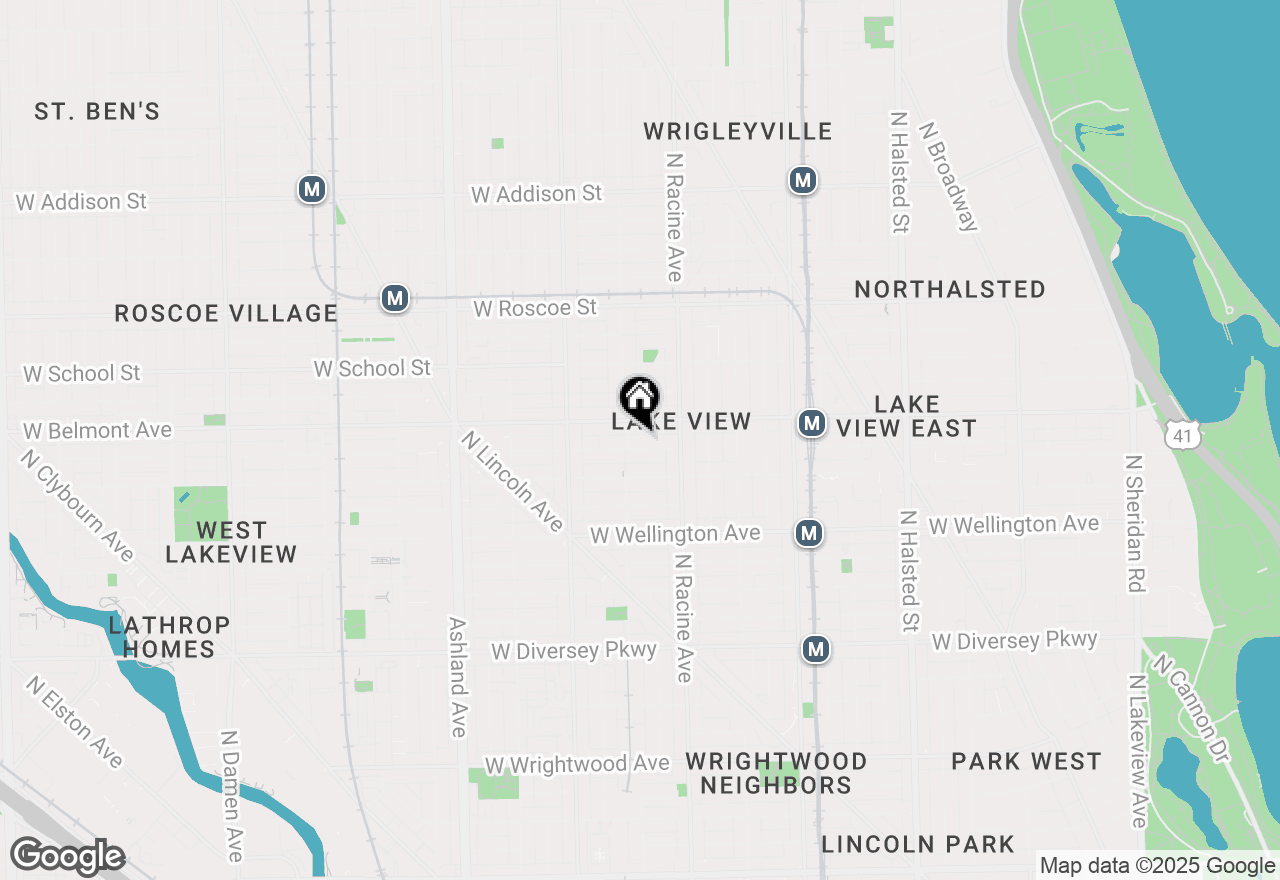 Map of 1238 W Fletcher Street #L, Chicago, IL 60657