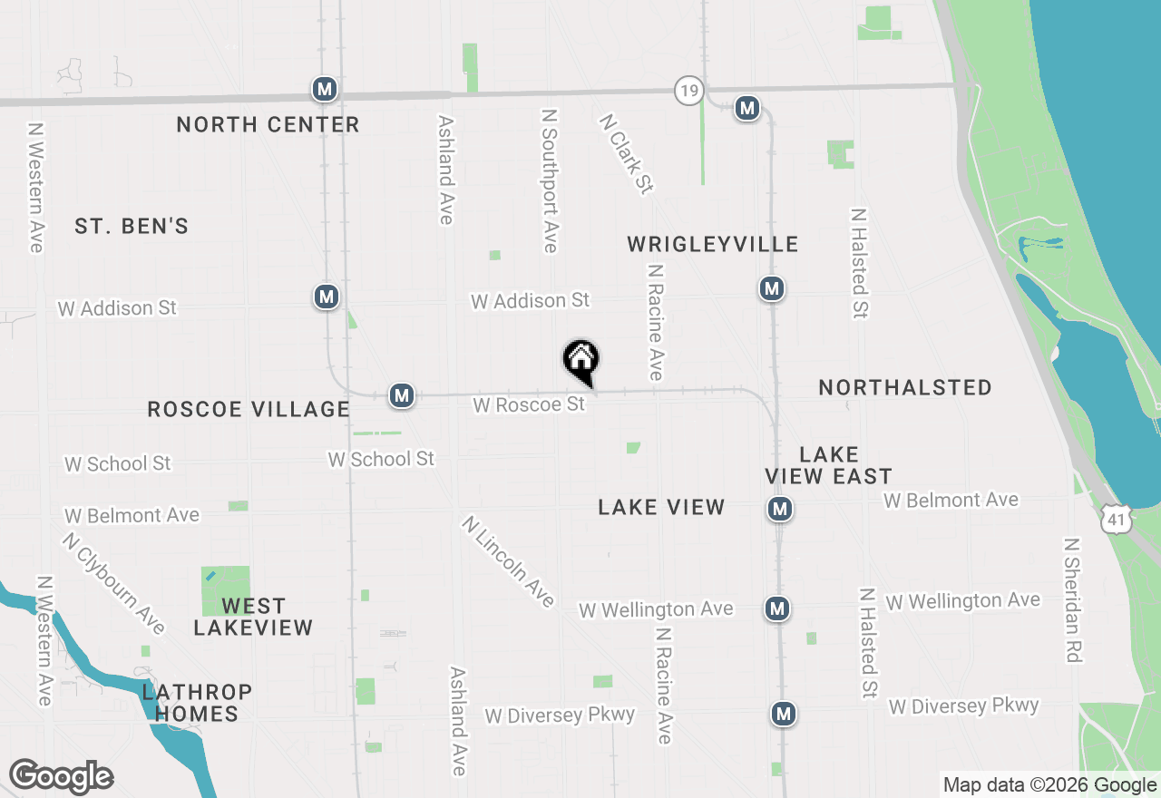Map of 1330 W Roscoe Street, Chicago, IL 60657