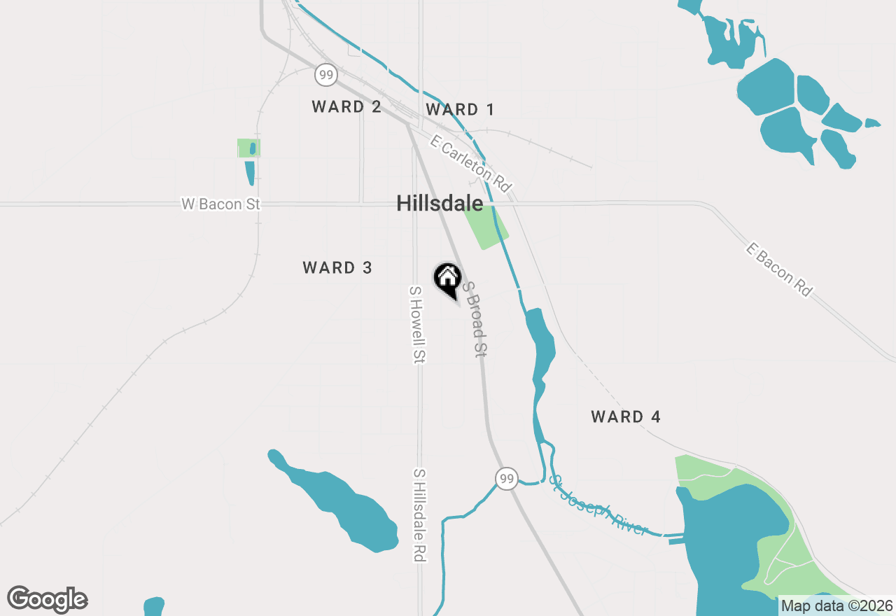 Map of 79 Budlong Street, Hillsdale, MI 49242