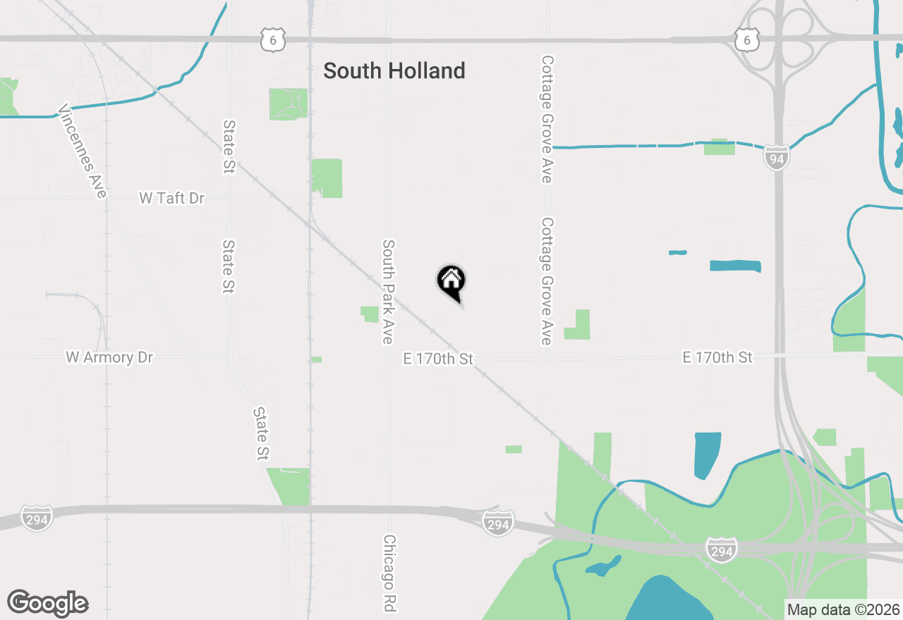 Map of 539 E 169th Street, South Holland, IL 60473