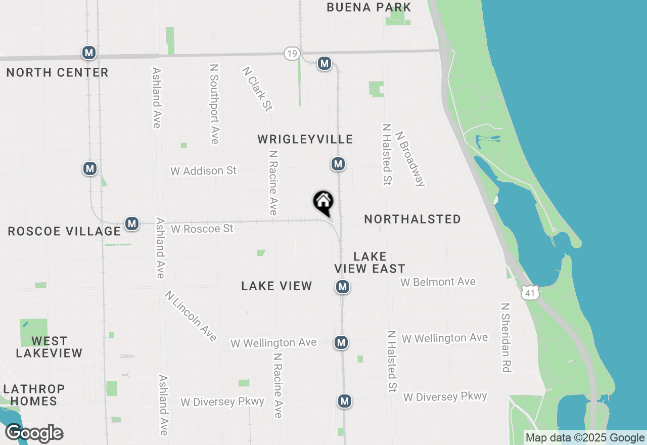 Map of 1014 W Roscoe Street #1F, Chicago, IL 60657