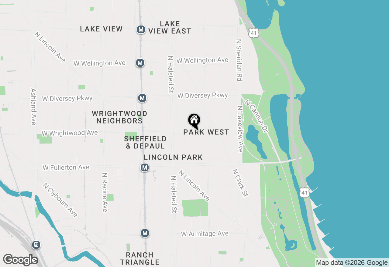 Map of 683 W Wrightwood Avenue #1S, Chicago, IL 60614