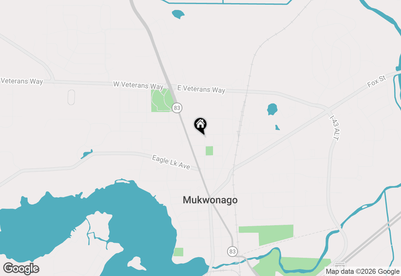 Map of 131 Oakland Ave, Mukwonago, WI 53149