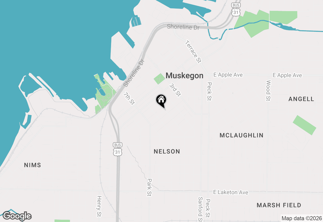 Map of 344 Monroe Avenue, Muskegon, MI 49441
