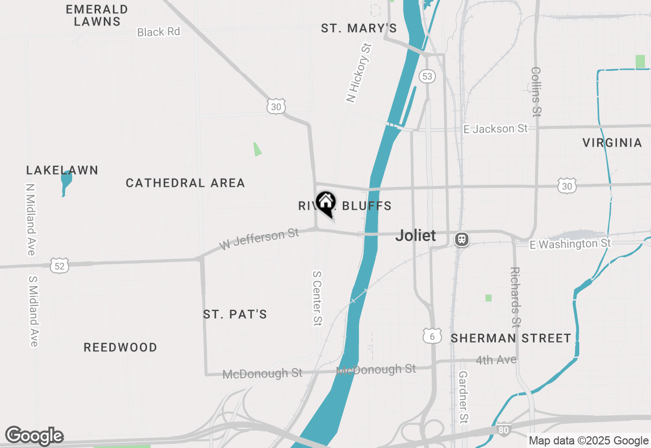 Map of 109 N Hickory Street, Joliet, IL 60435