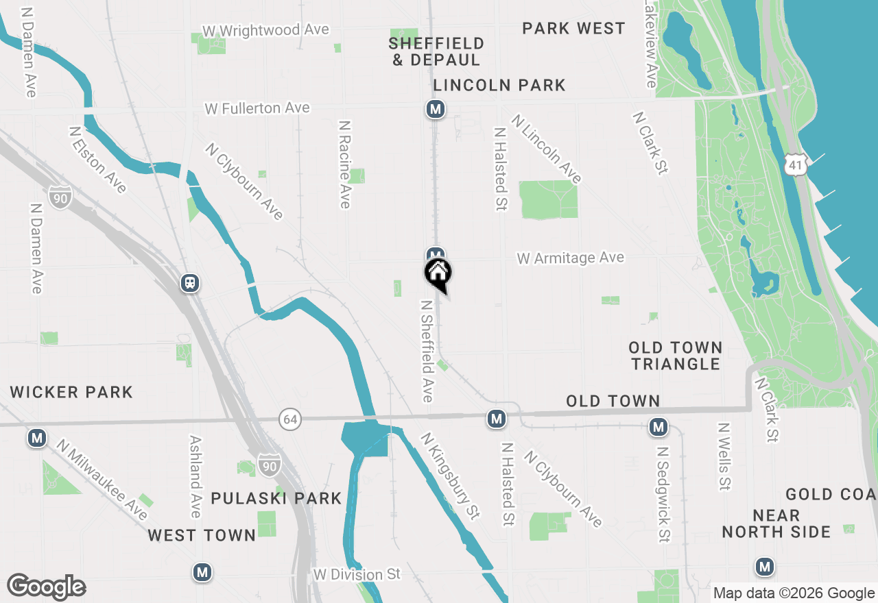 Map of 1900 N Bissell Street, Chicago, IL 60614