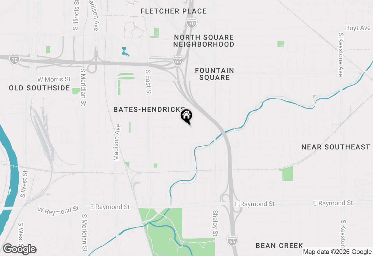 Map of 1602 Leonard Street, Indianapolis, IN 46203