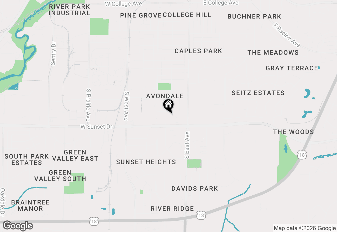 Map of 1311 Garfield Ave, Waukesha, WI 53186
