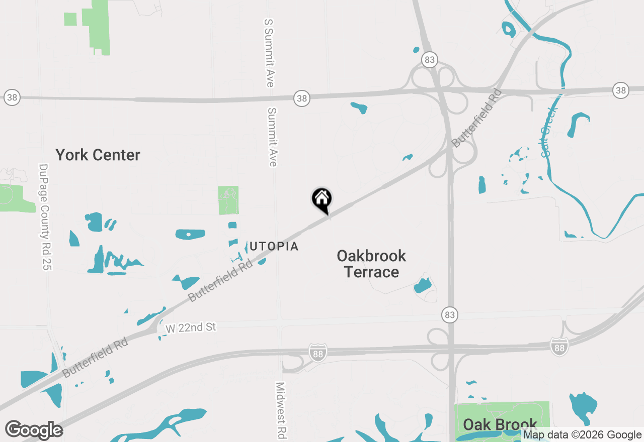 Map of 17W445 Butterfield Road, Oakbrook Terrace, IL 60181