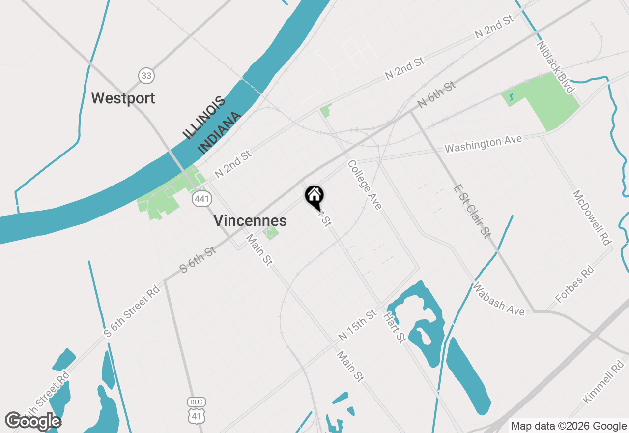 Map of 816 Seminary Street, Vincennes, IN 47591