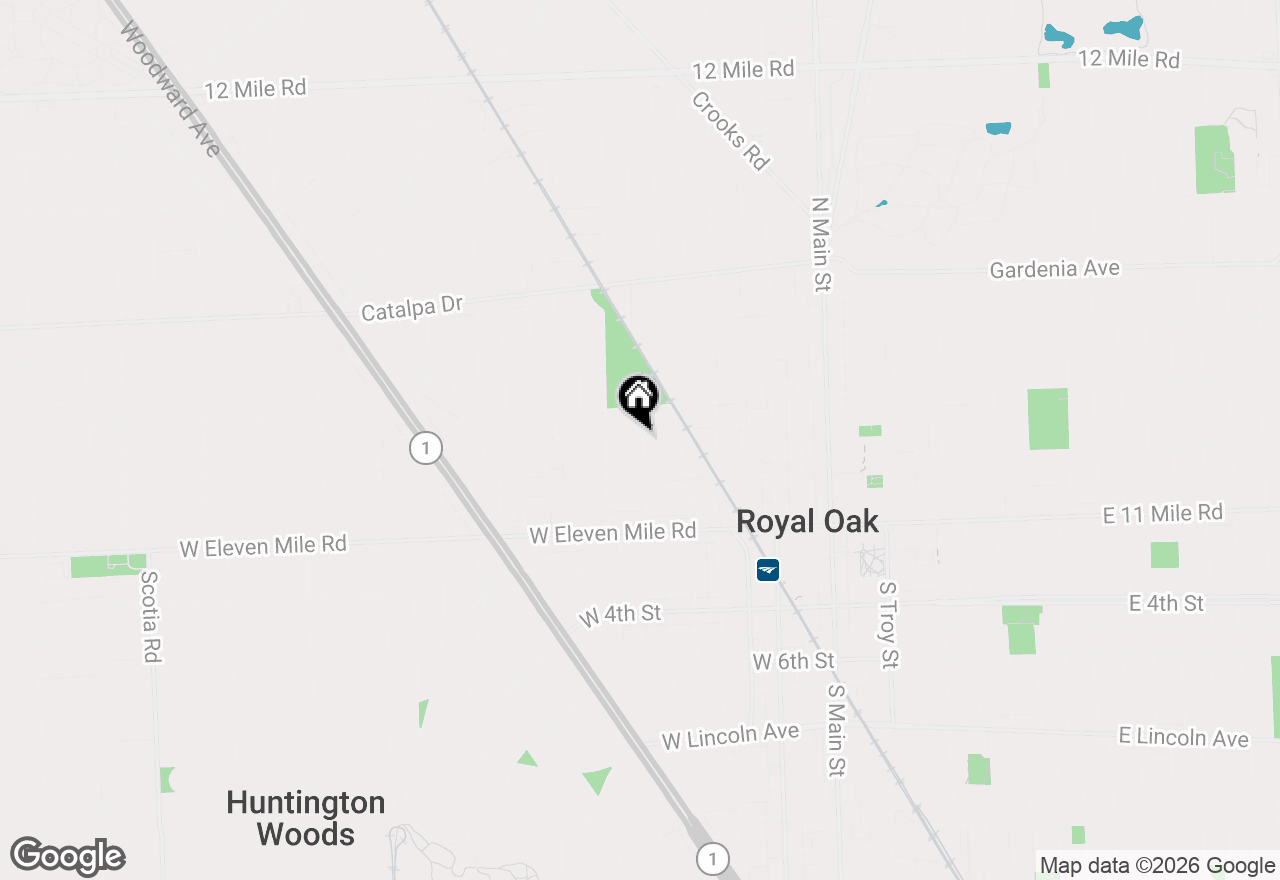 Map of 801 Park Avenue, Royal Oak, MI 48067