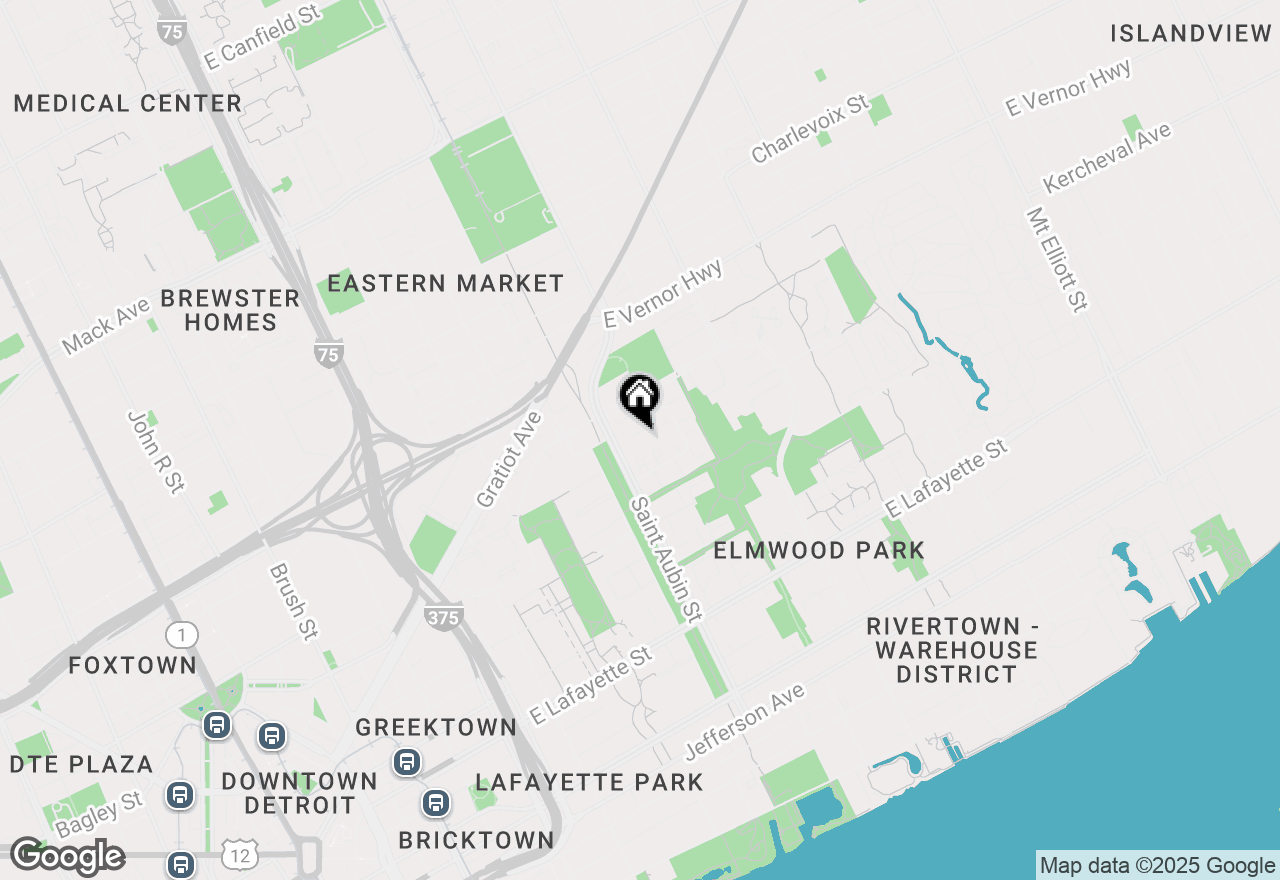 Map of 2021 Hyde Park Drive, Detroit, MI 48207