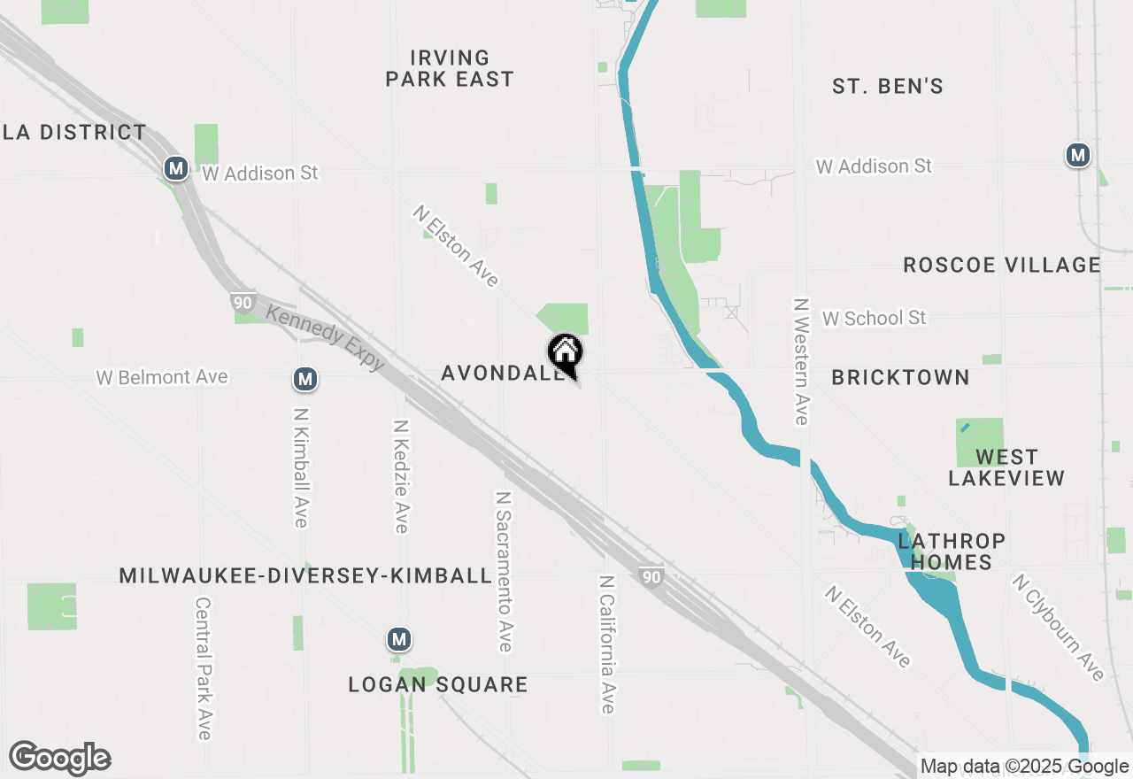 Map of 2842 W Fletcher Street #2N, Chicago, IL 60618