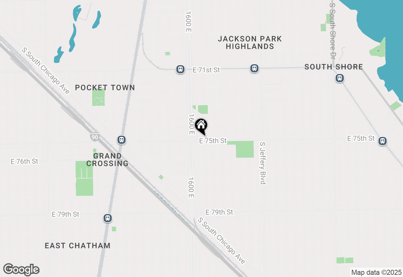 Map of 1628 E 75th Street, Chicago, IL 60649