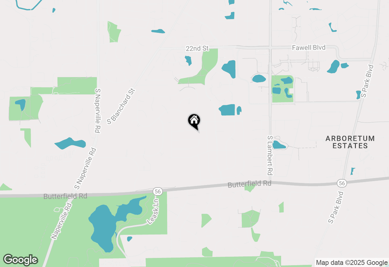 Map of 1302 Oxford Lane, Wheaton, IL 60189