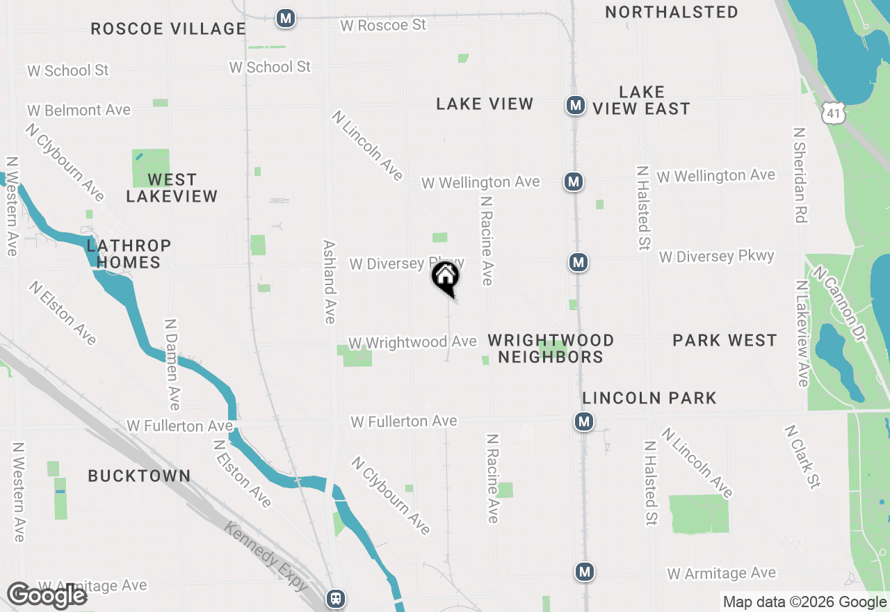 Map of 1303 W Schubert Avenue, Chicago, IL 60614