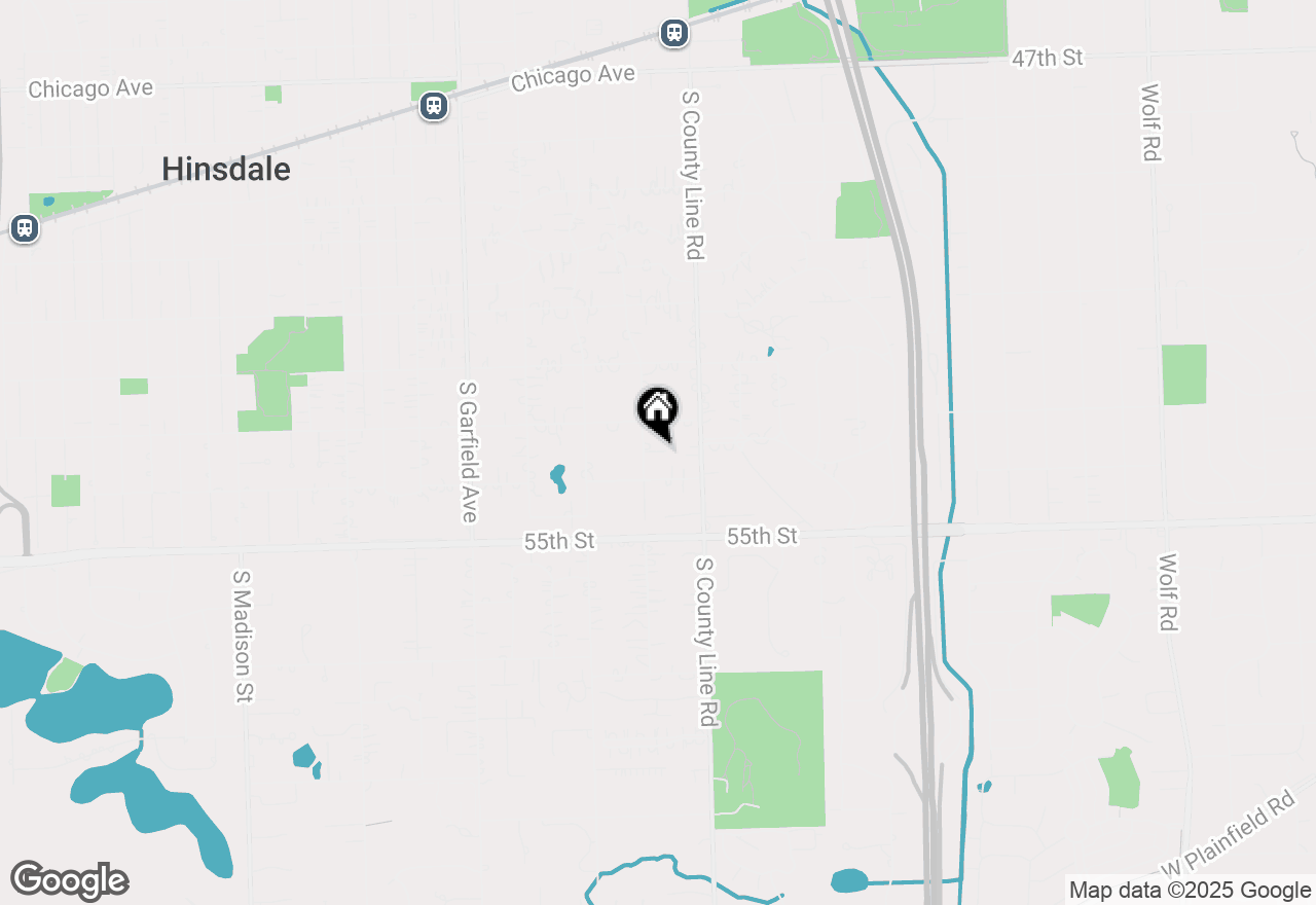 Map of 827 S Oak Street, Hinsdale, IL 60521
