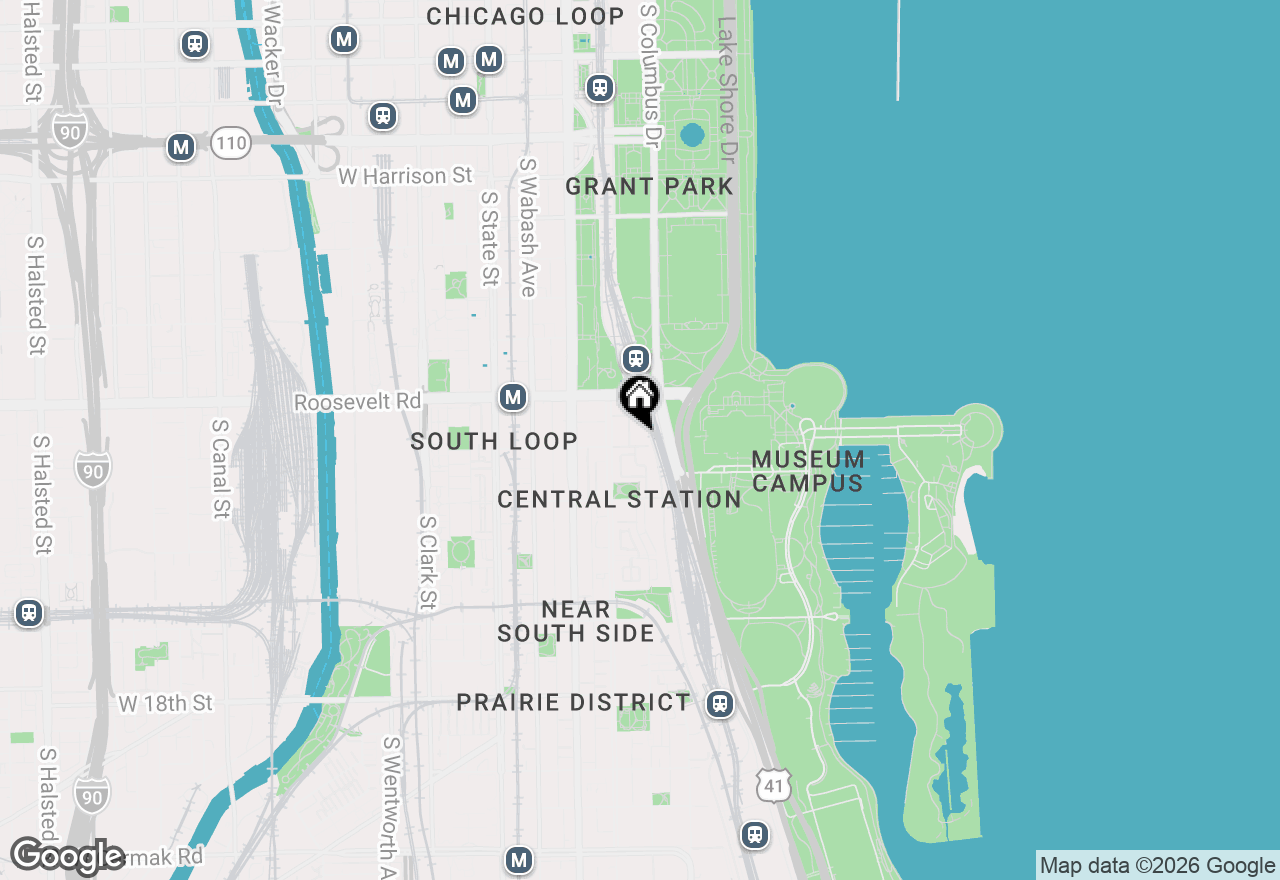 Map of 1235 S Prairie Avenue #3506, Chicago, IL 60605