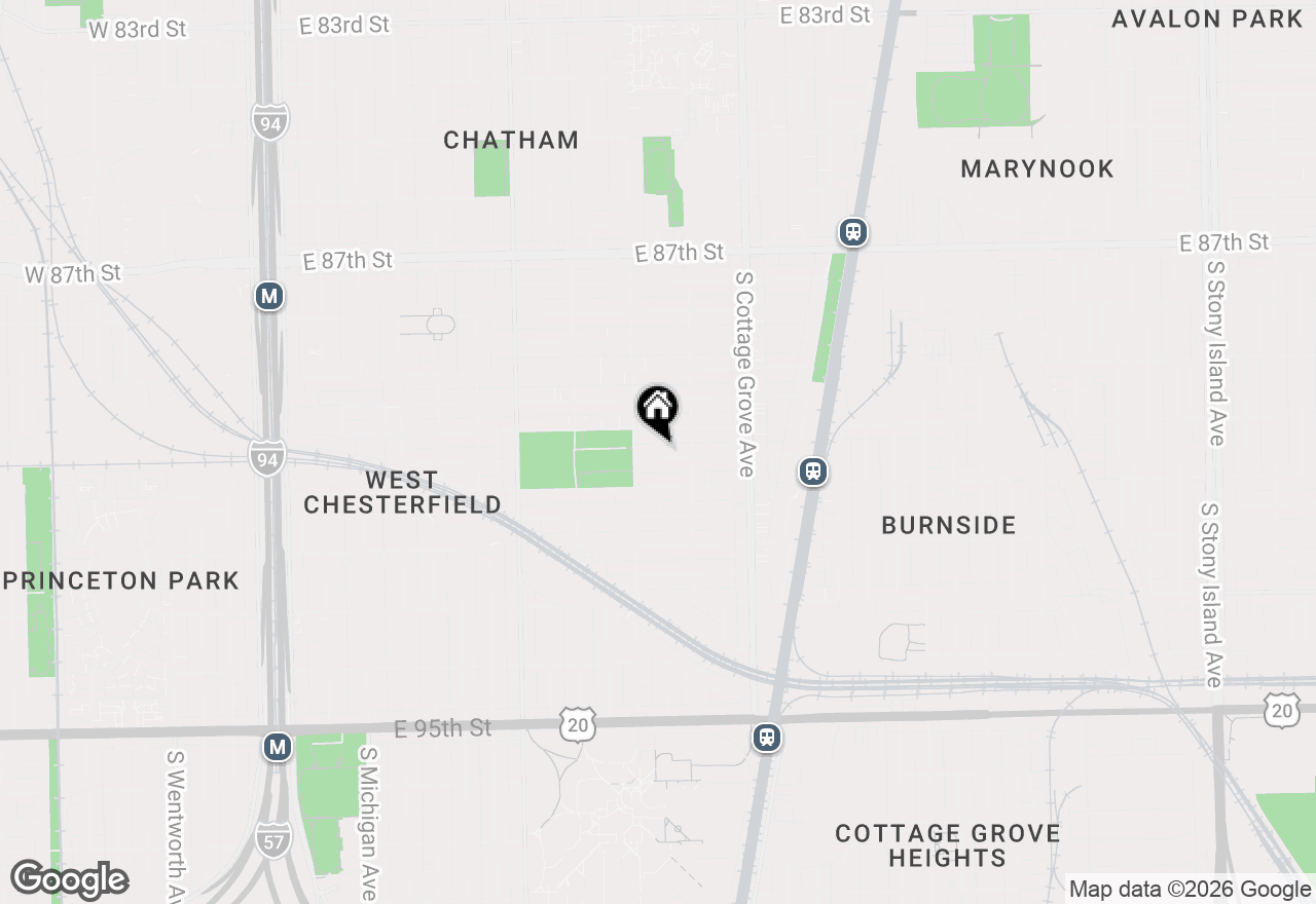 Map of 624 E 90th Place, Chicago, IL 60619