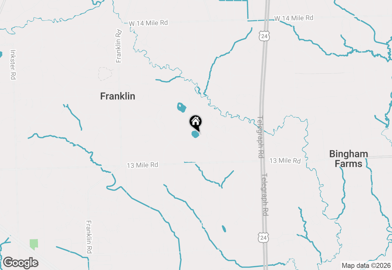 Map of 25310 Canterbury Road, Franklin, MI 48025
