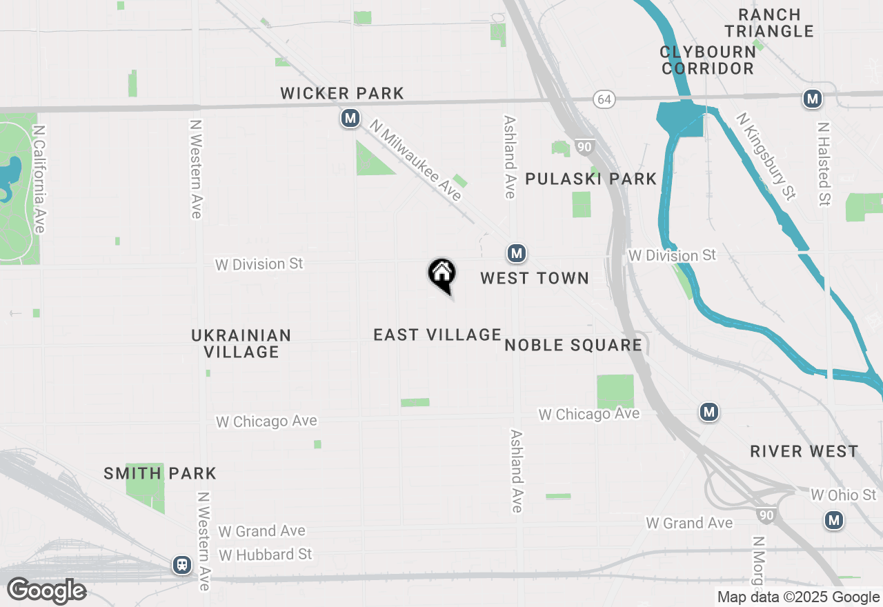 Map of 1057 N Wood Street #1, Chicago, IL 60622