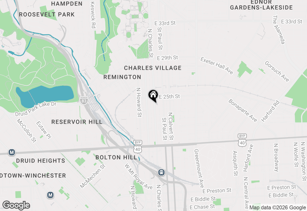 Map of 2412 N Charles #1, Baltimore, MD 21218