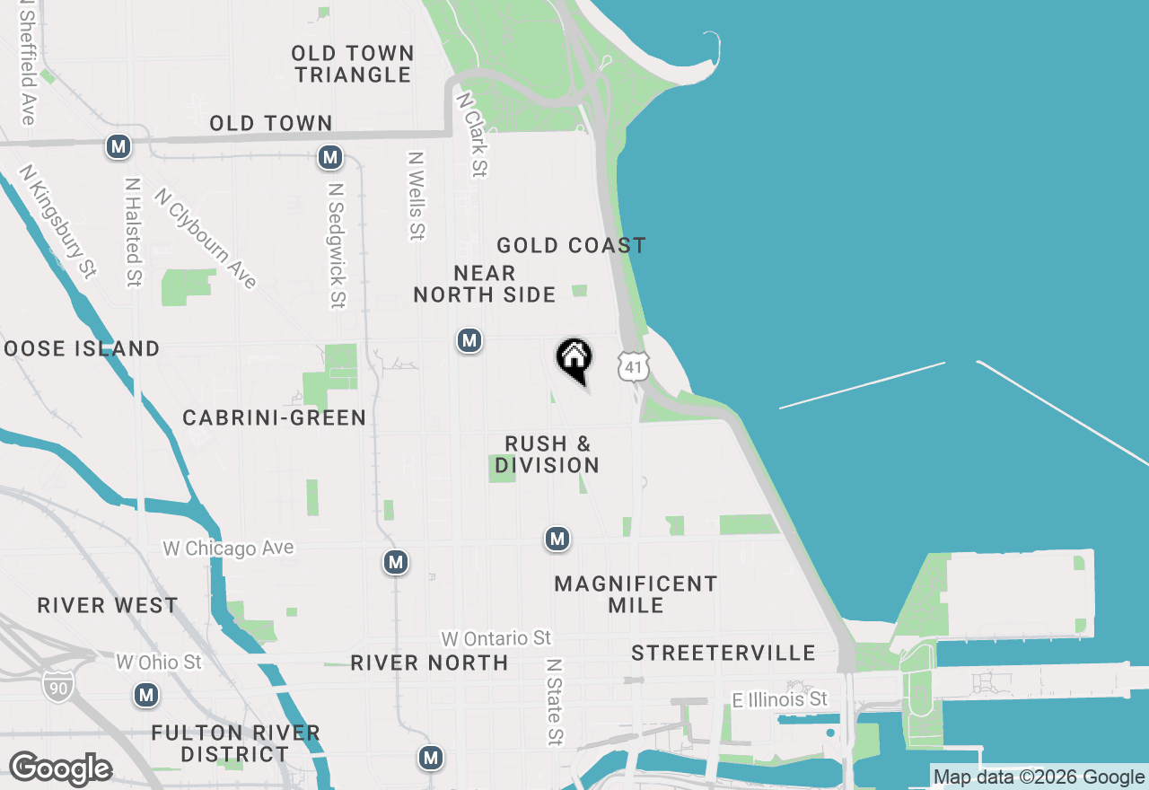 Map of 32 E Bellevue Place, Chicago, IL 60611