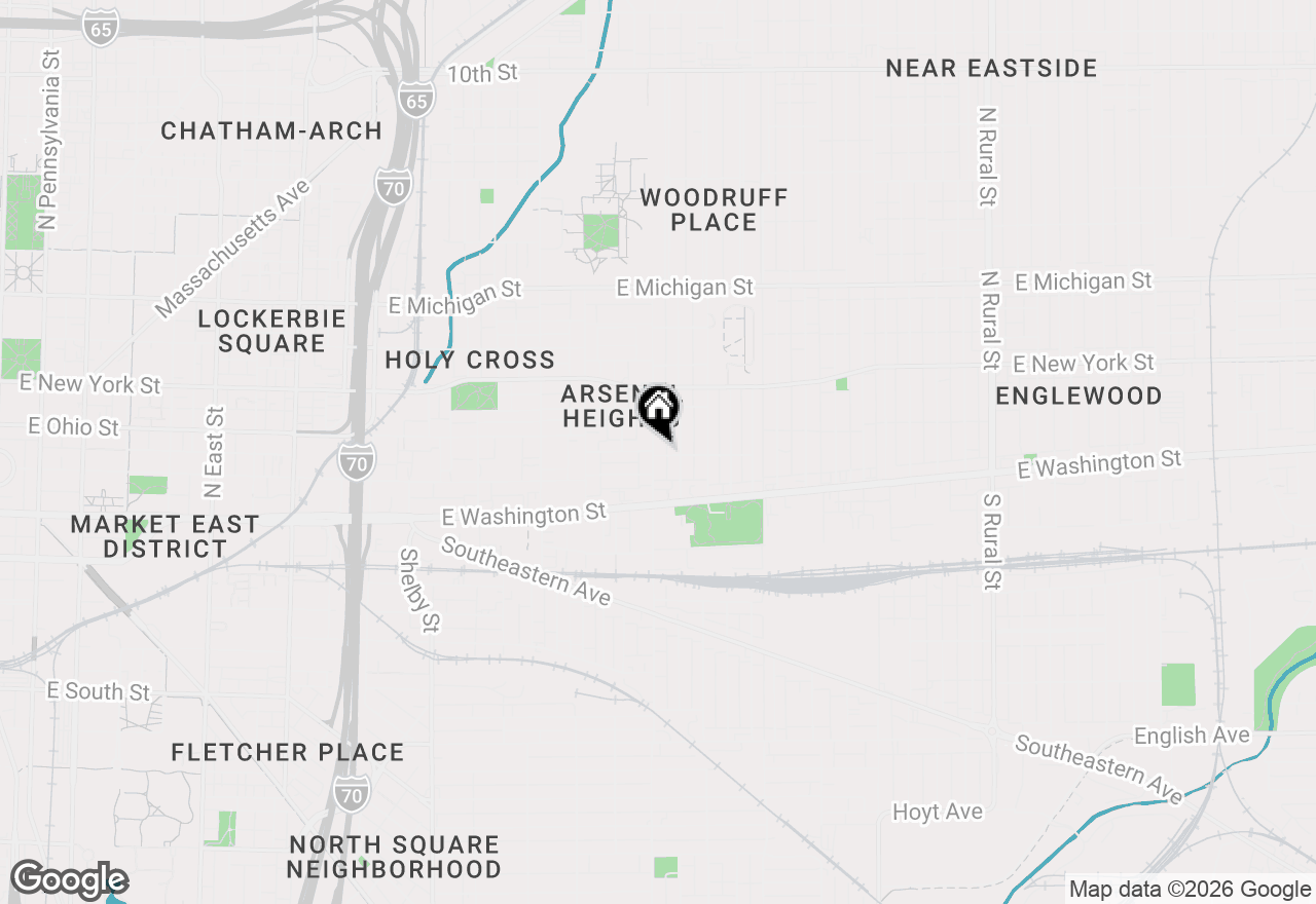 Map of 1710 E Ohio Street, Indianapolis, IN 46201