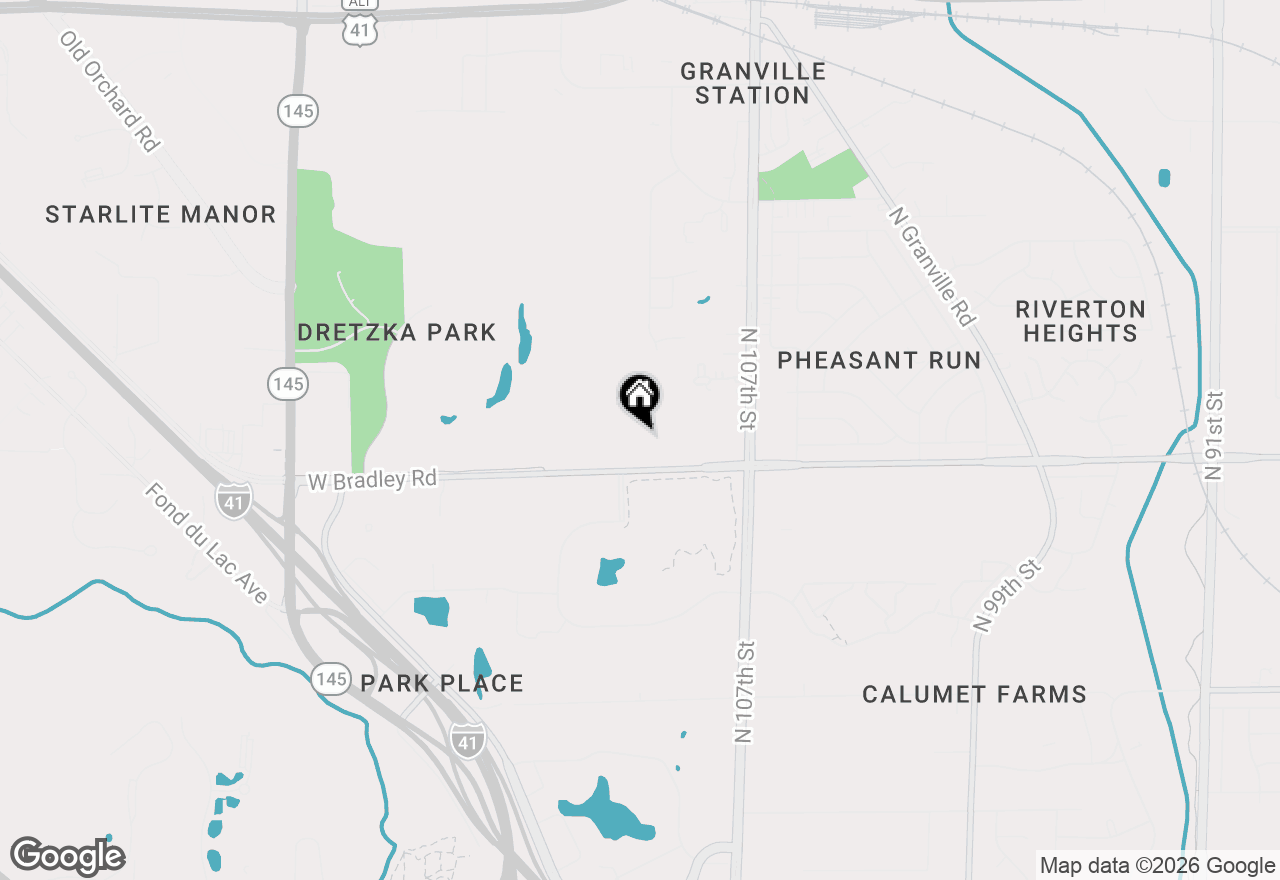 Map of 11034 W Bradley Rd, Milwaukee, WI 53224