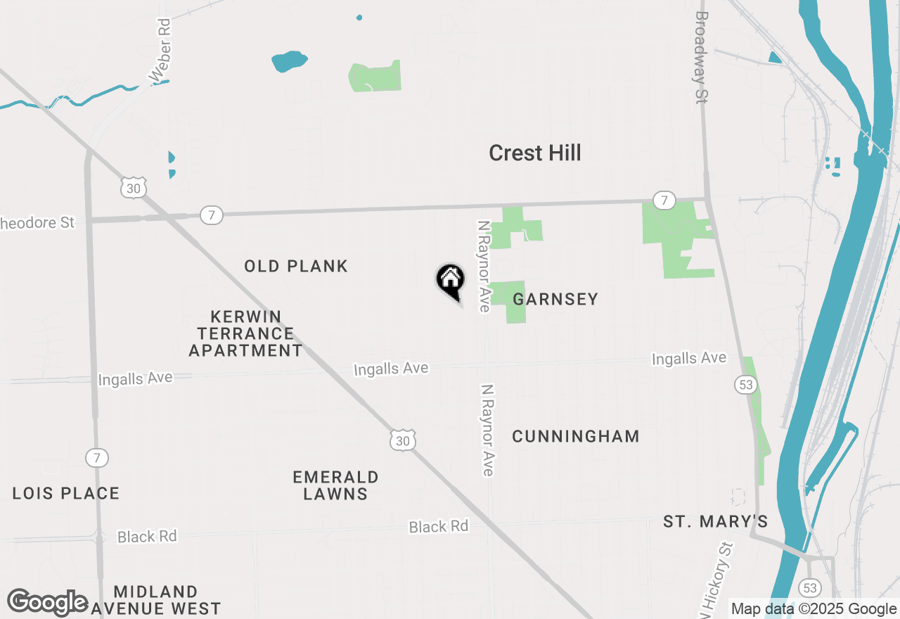 Map of 1312 Waverly Place, Joliet, IL 60435