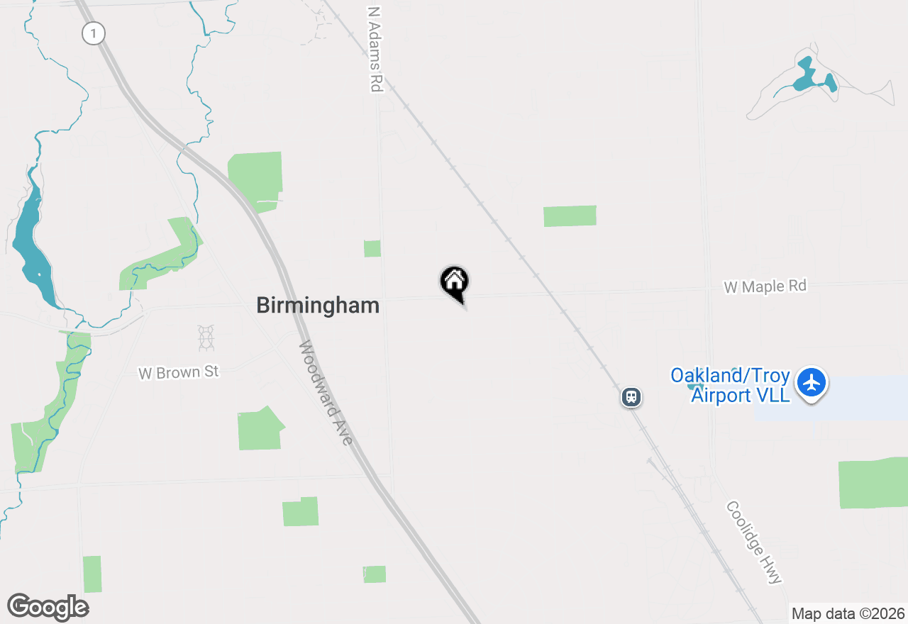 Map of 1525 Yosemite Boulevard, Birmingham, MI 48009