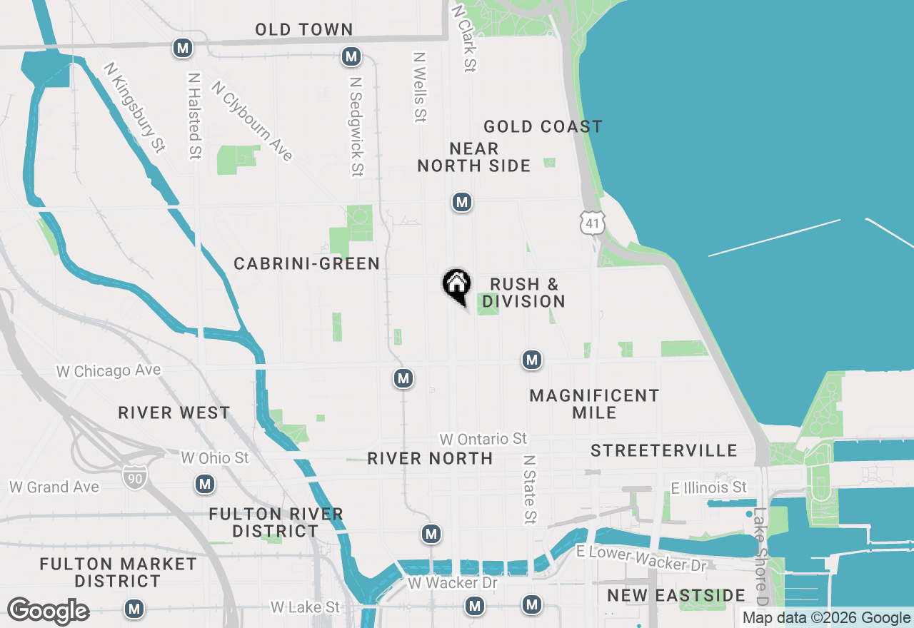 Map of 875 N La Salle Drive #1S, Chicago, IL 60610
