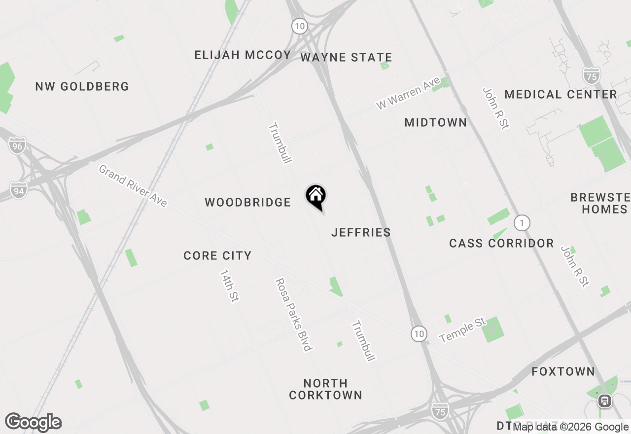 Map of 4314 Trumbull Street, Detroit, MI 48208