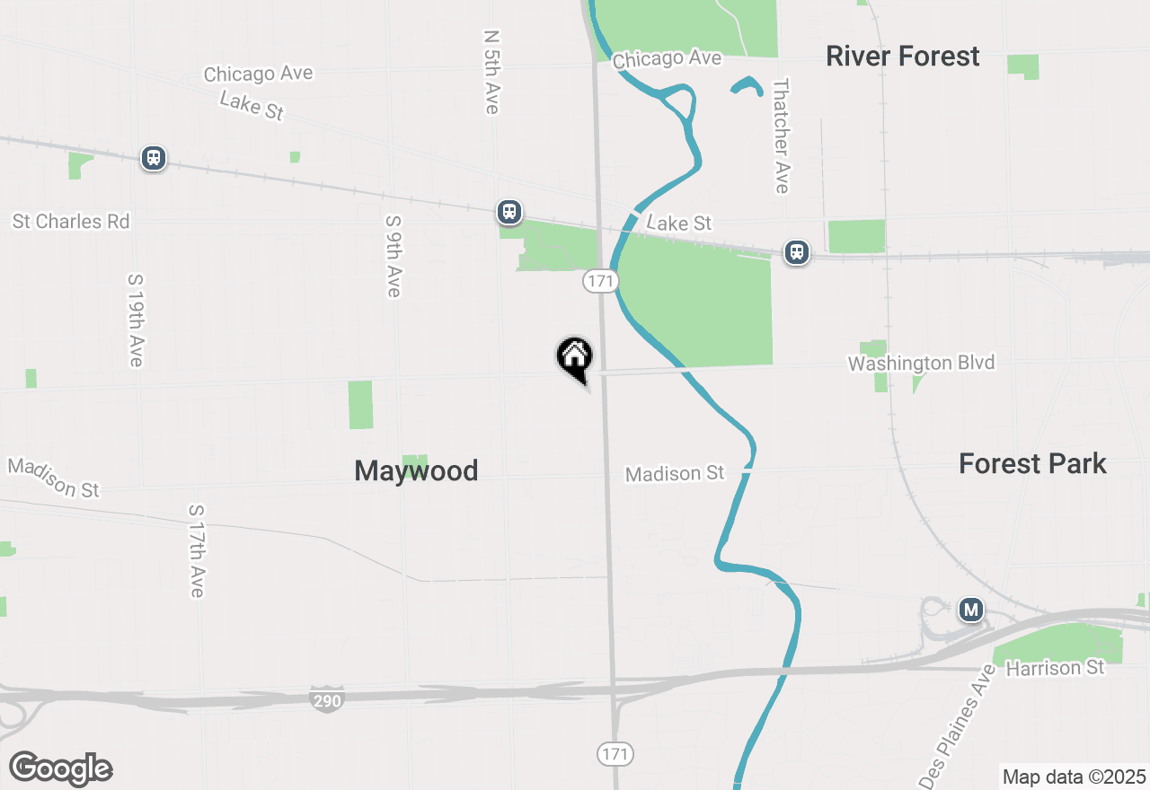 Map of 203 Walnut Street, Maywood, IL 60153