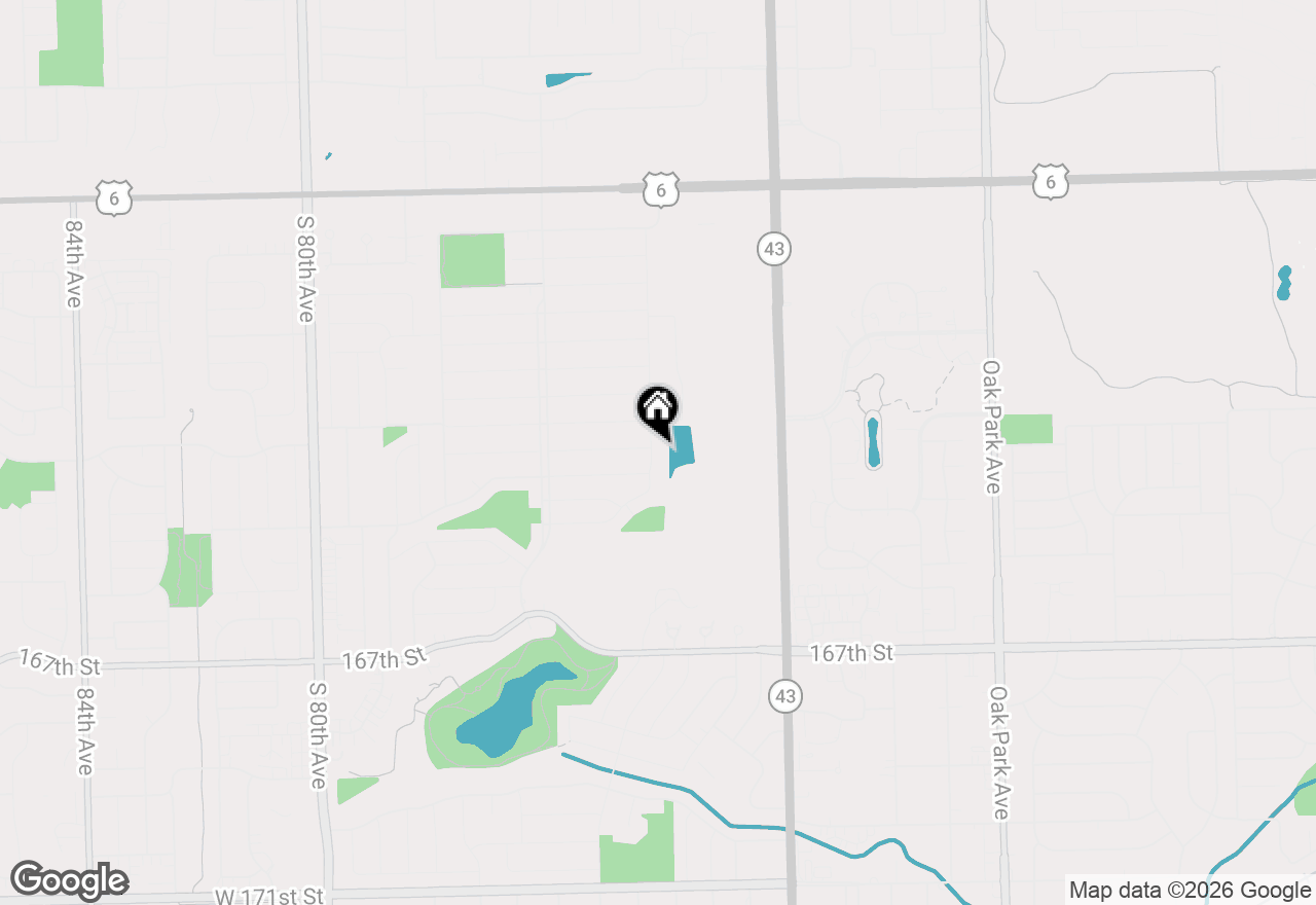 Map of 16327 Olcott Avenue, Tinley Park, IL 60477