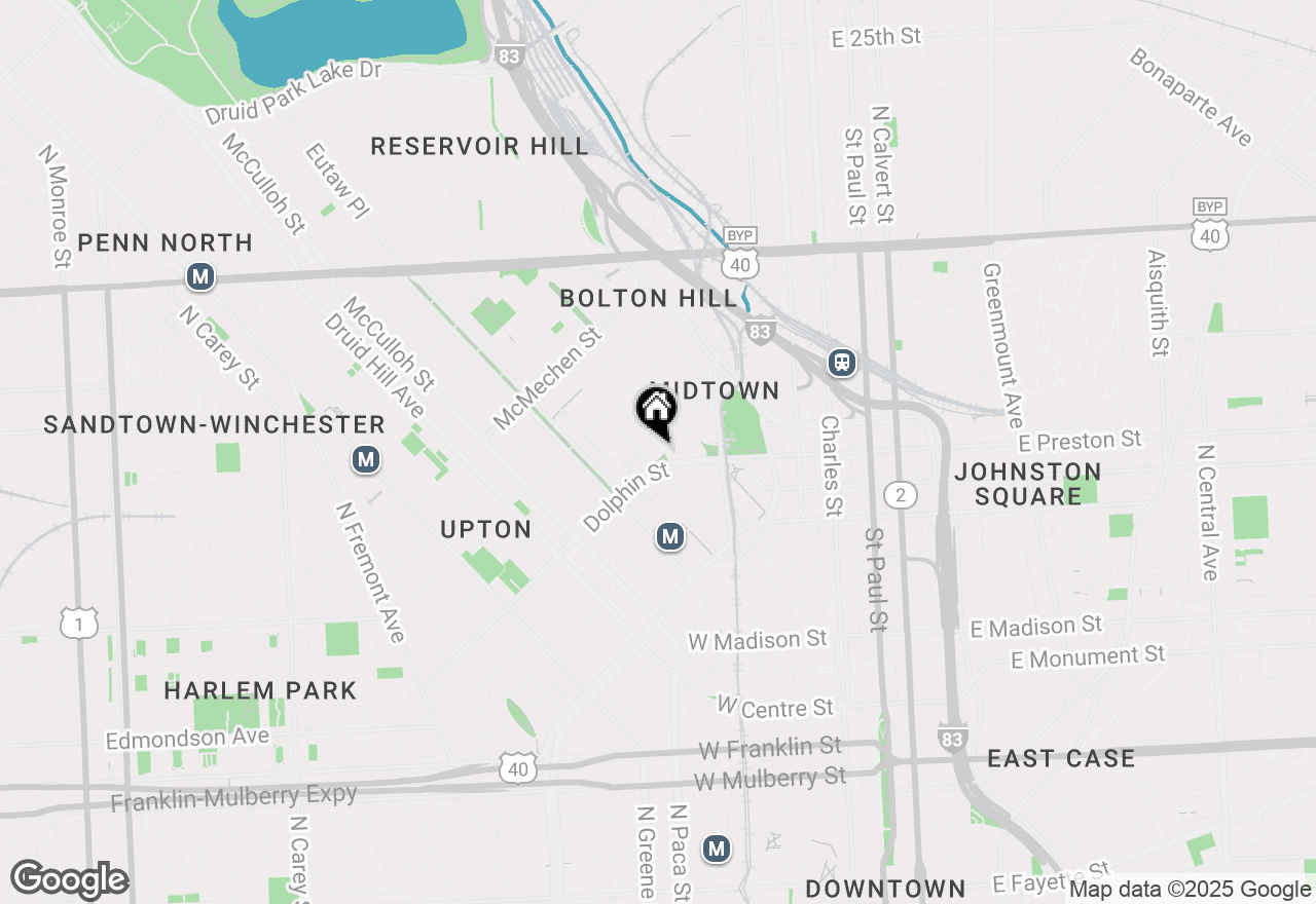 Map of 1202 Bolton Street, Baltimore, MD 21217