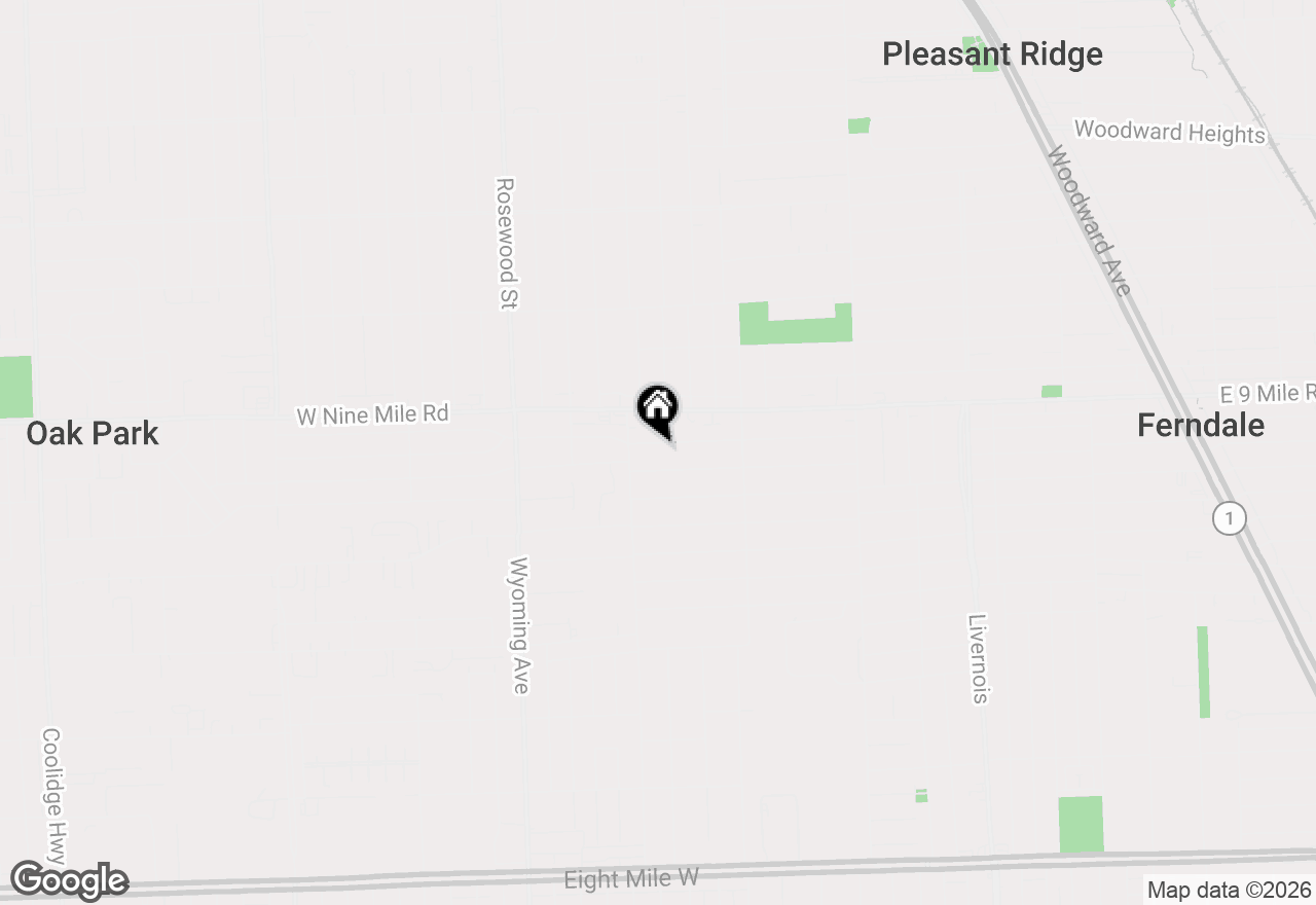 Map of 1685 W Troy Street, Ferndale, MI 48220