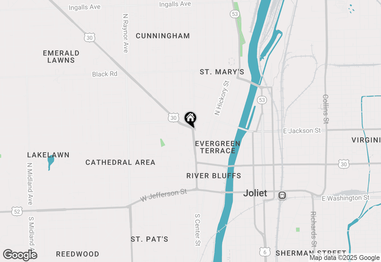 Map of 409 N Center Street, Joliet, IL 60435
