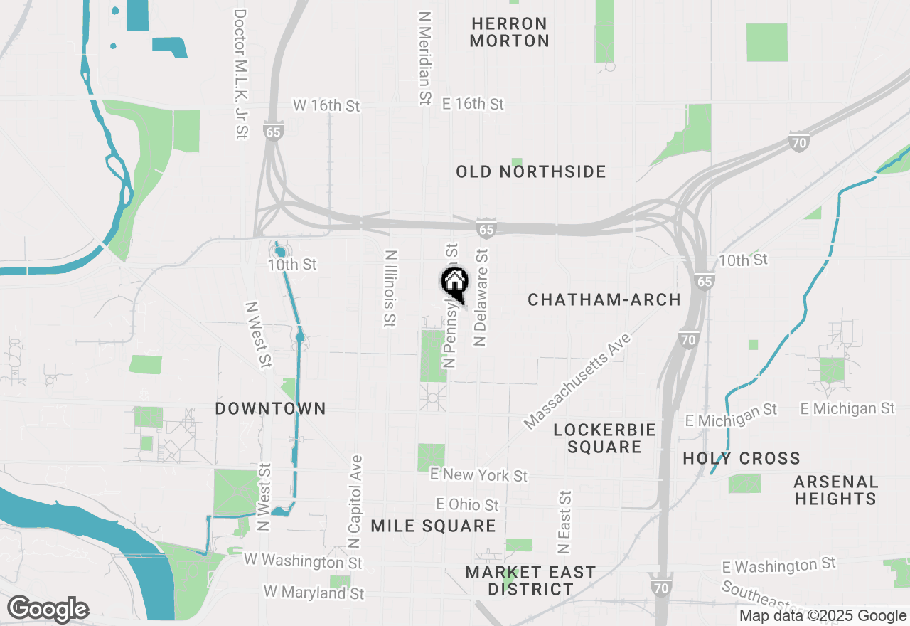 Map of 829 N Pennsylvania Street #1C, Indianapolis, IN 46204