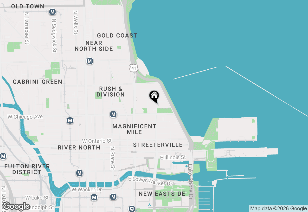 Map of 222 E Pearson Street #1808, Chicago, IL 60611