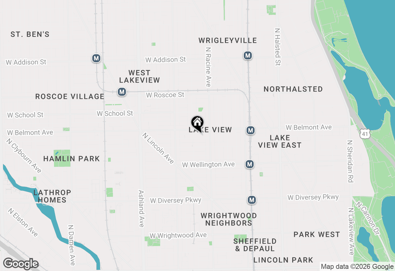 Map of 1238 W Fletcher Street #G, Chicago, IL 60657