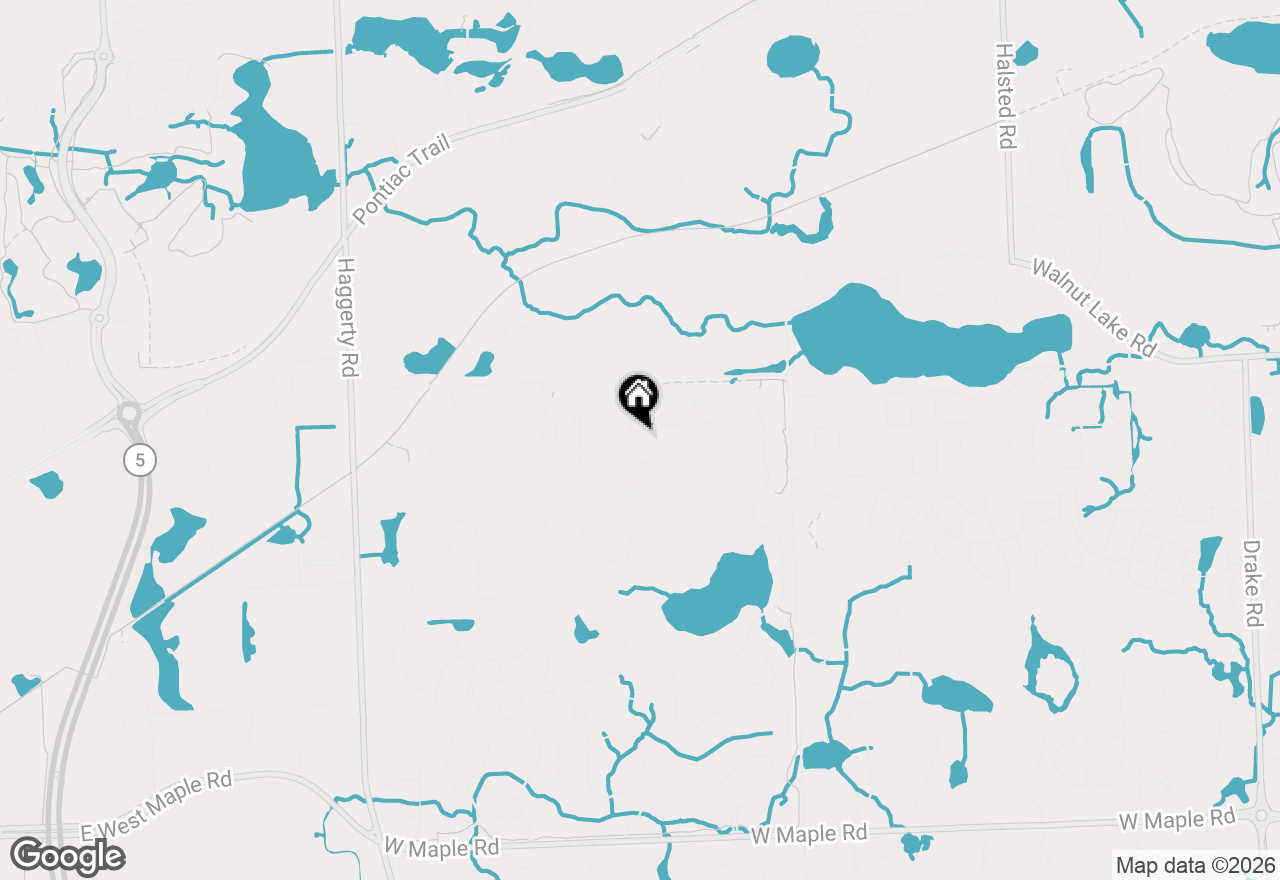 Map of 7364 Essex Drive, West Bloomfield, MI 48322