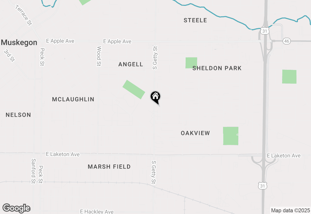 Map of 1460 S Getty Street, Muskegon, MI 49442