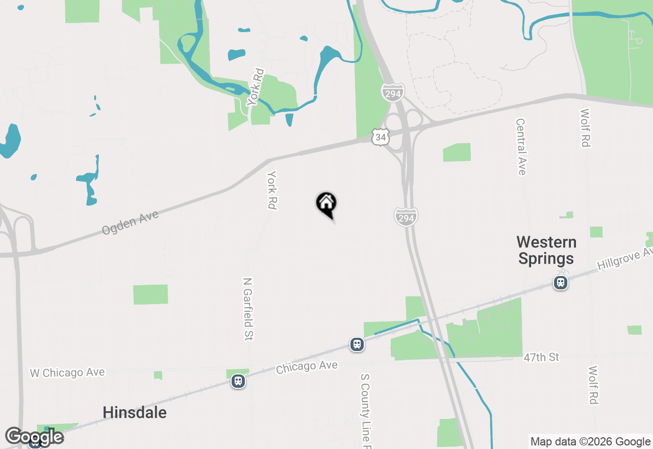 Map of 540 N Oak Street, Hinsdale, IL 60521