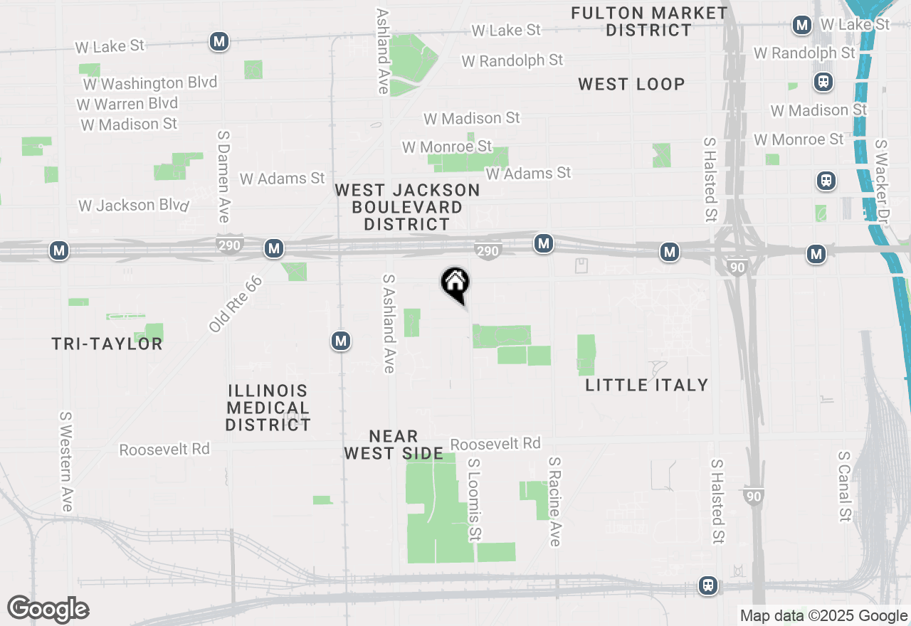 Map of 1422 W Lexington Street #1F, Chicago, IL 60607